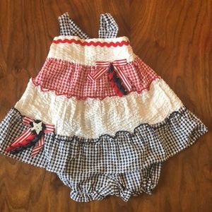 Patriotic dress w/ matching diaper cover
